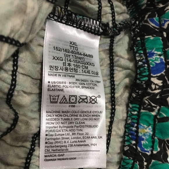 NWOT GAP Kids Cotton Smocked Tube Top Green Blue Black Girls XXL/Women's S - Picture 5 of 7